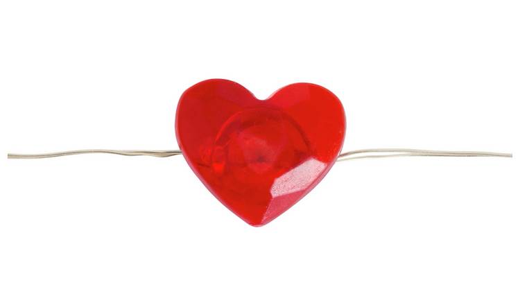 Home 20 Warm White Battery LED Heart String Lights