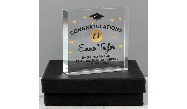 Personalised Message Graduation Crystal Token Ornament