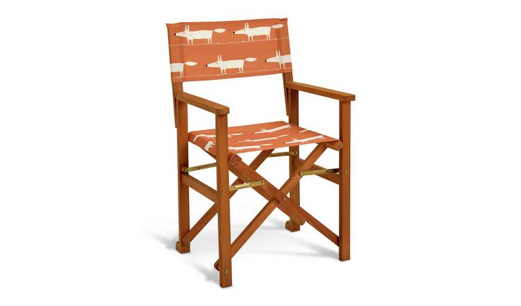 Habitat x Scion Folding Wooden Garden Director Chair- Mr Fox