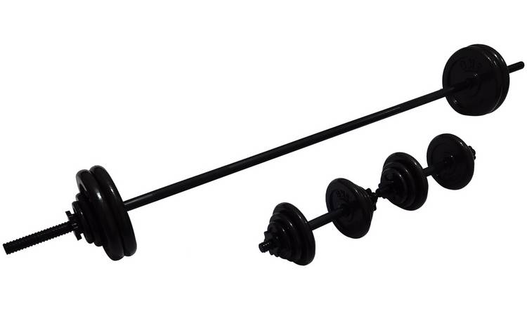 Buy Opti 50KG Cast Iron Barbell Dumbbell Set Dumbbells Argos