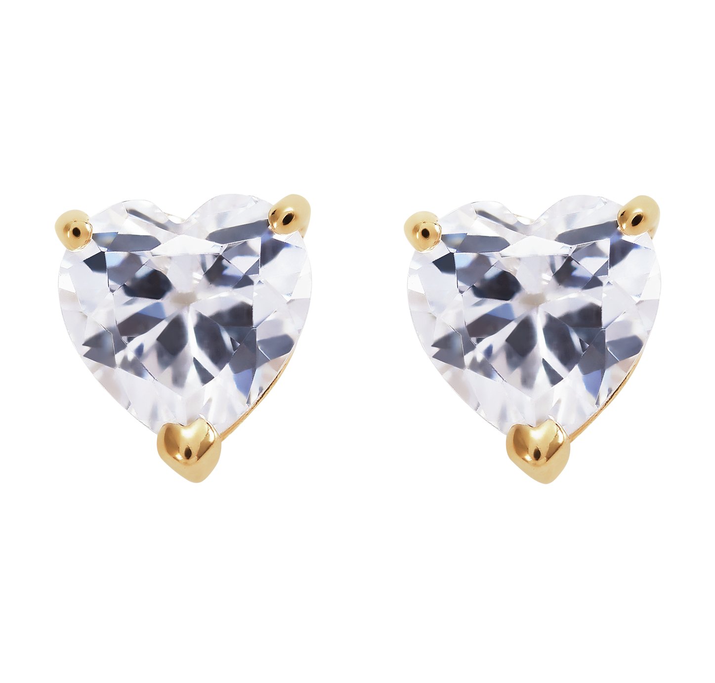 Revere 9ct Gold Heart Cubic Zirconia Earrings Review