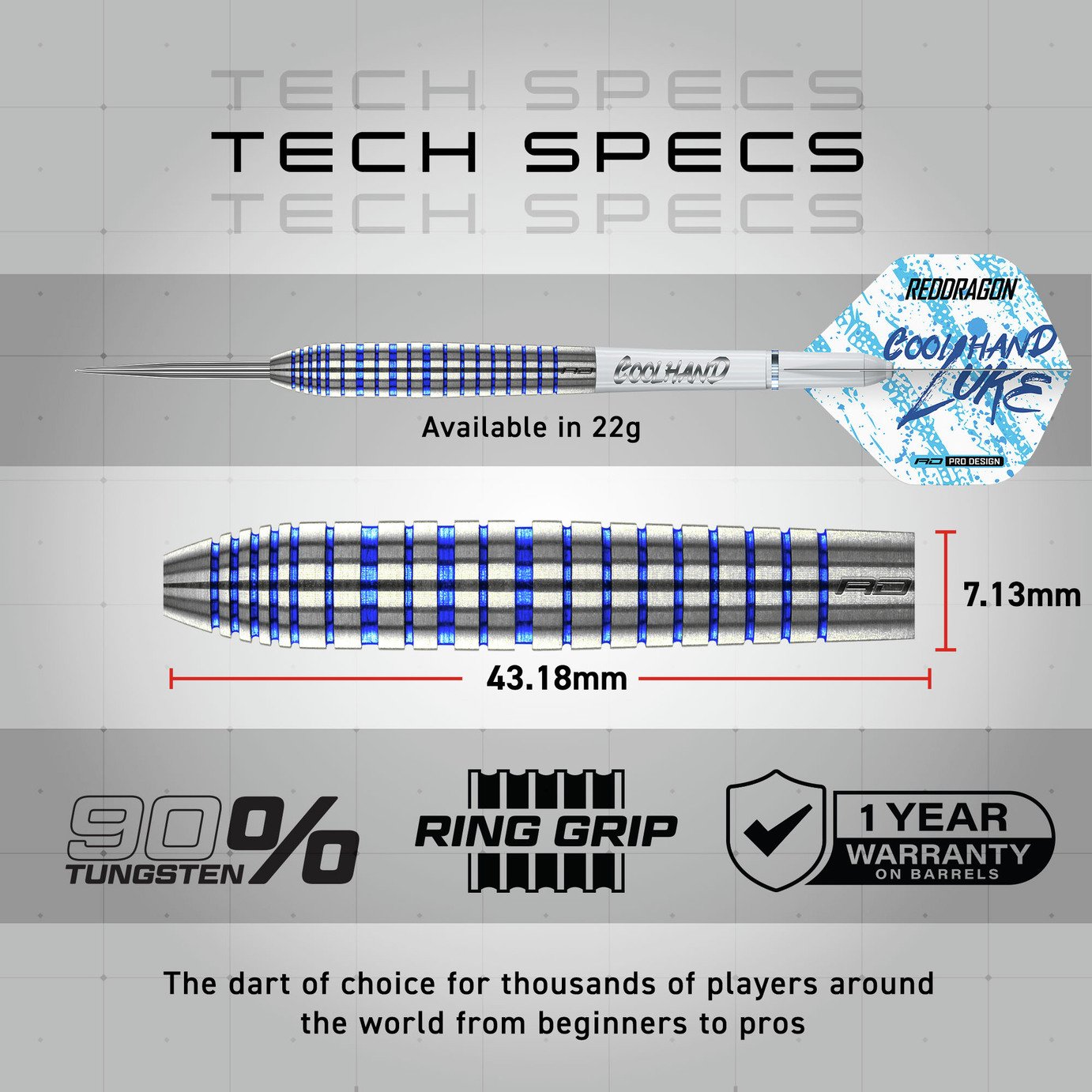 Buy Red Dragon Luke Humphries Coolhand 22g 90% Tungsten Darts