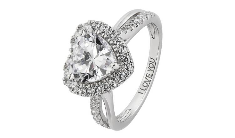 Revere Sterling Silver Cubic Zirconia Engagement Ring - U