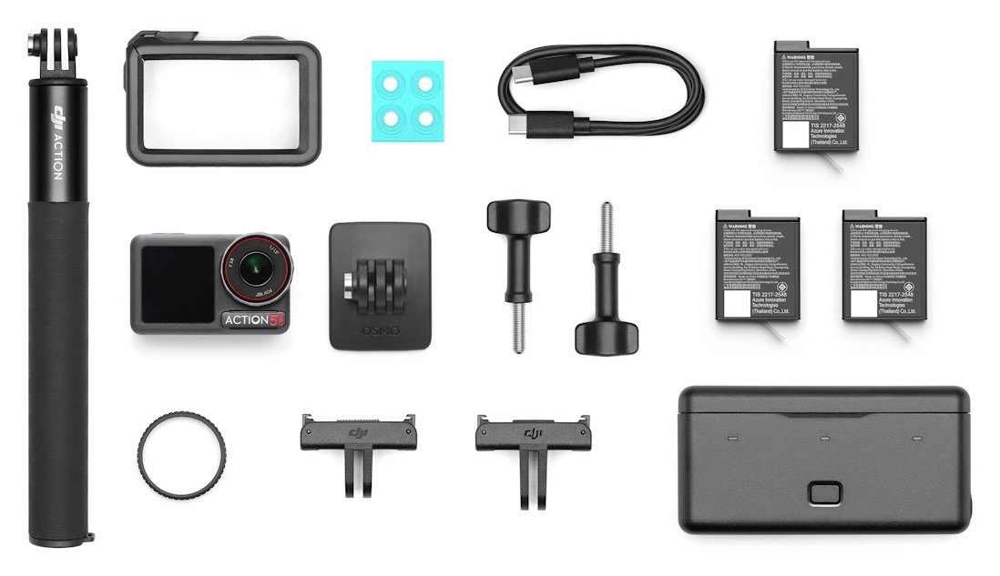 SMALLRIG Handle Grip Kit for DJI Osmo Action 5 Pro / 4/3 with Cage, Street Photography Grip for DJI, Quick Release, Shutter Button, Cold Shoe, Wrist Strap, 1/4 Threaded Hole for Tripod