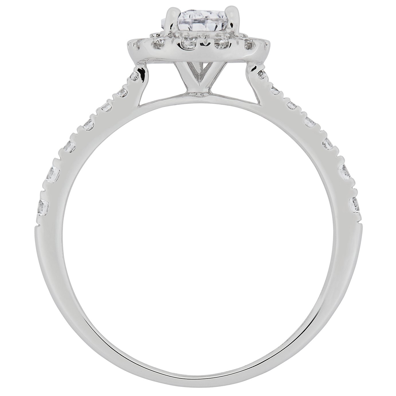 Revere 9ct White Gold Pear Cut Cubic Zirconia Halo Ring Review