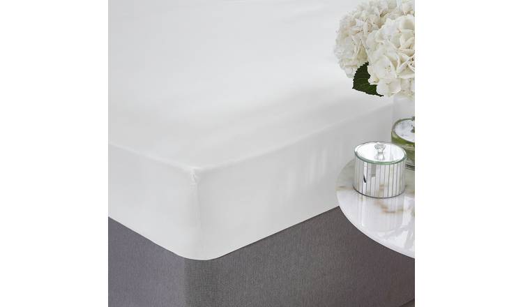 Buy Silentnight Supersoft Plain White Fitted Sheet Double Bed