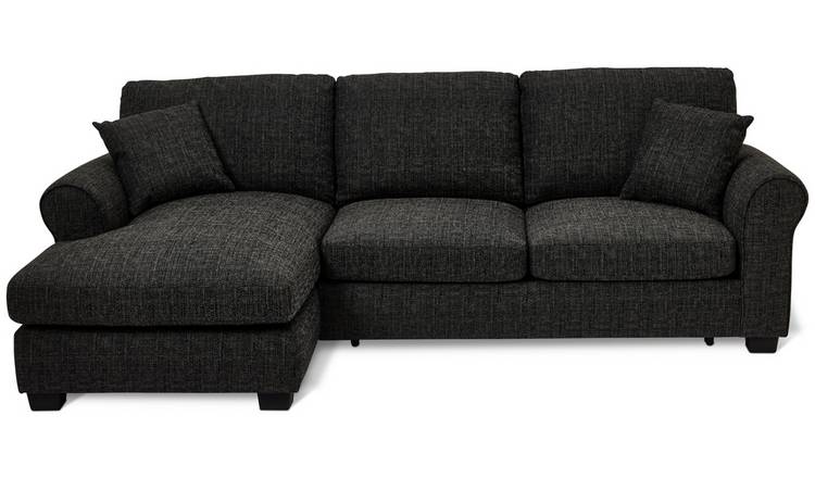 Argos Home Lisbon Left Hand Corner Chaise Sofa Bed -Charcoal