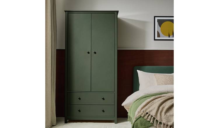 Habitat Brooklyn 2 Door 2 Drawer Wardrobe - Green