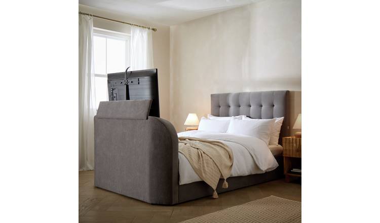 Argos Home Bentley Double Side Lift TV Ottoman Bed - Grey