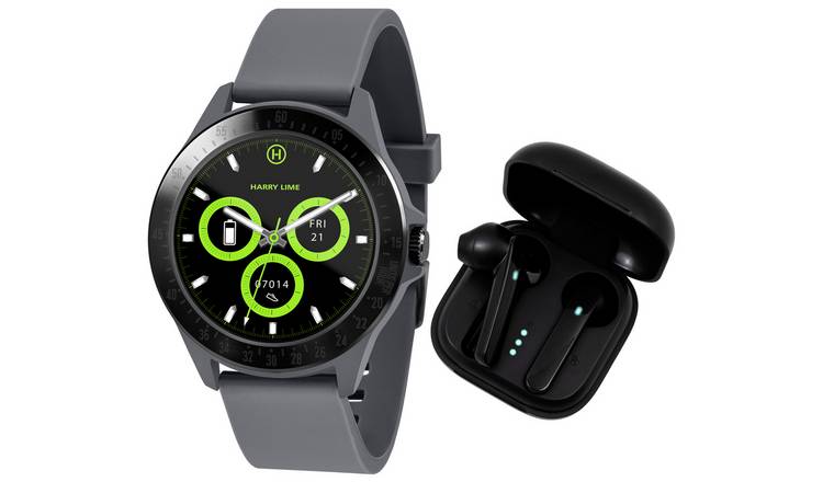 Harry Lime Grey Smart Watch and Wireless Earbud Set