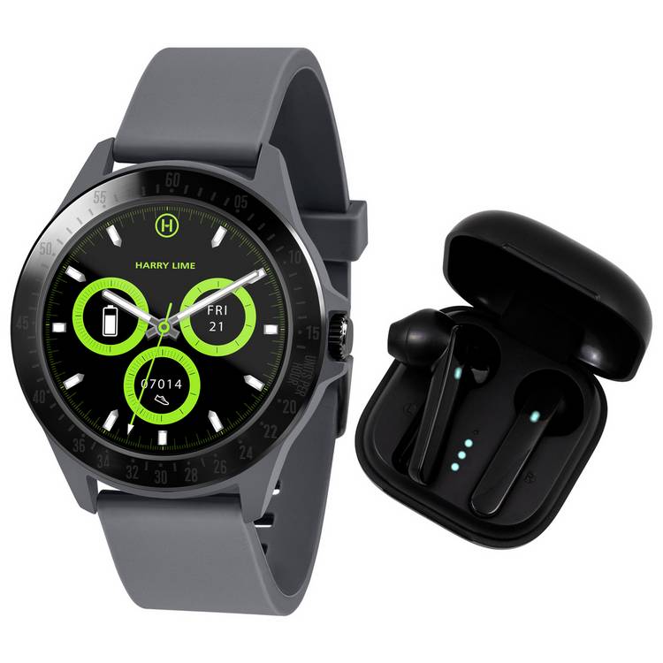Harry Lime Grey Smart Watch and Wireless Earbud Set 0