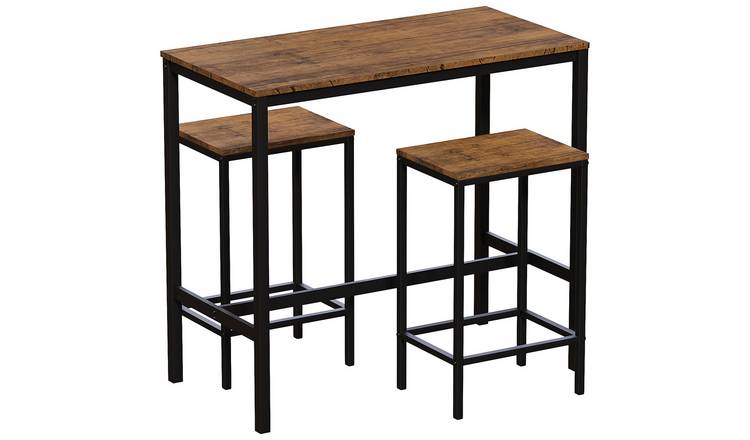 Vida Designs Roslyn 2 Seater Bar Table Set - Dark Wood