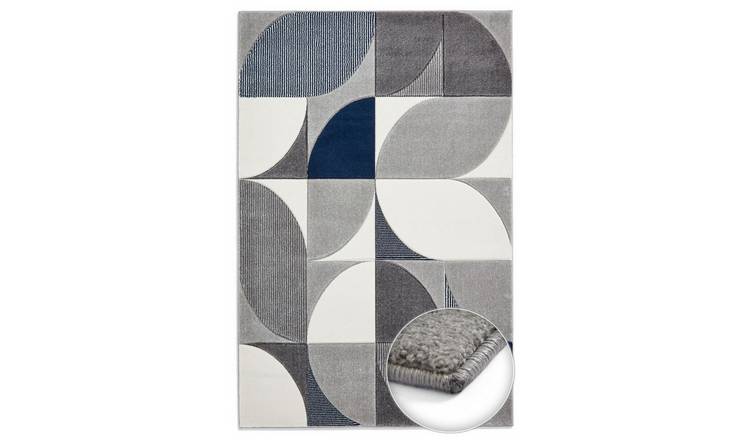 Mega Flooring Grey Modern Abstract Rug - 80 x 150cm