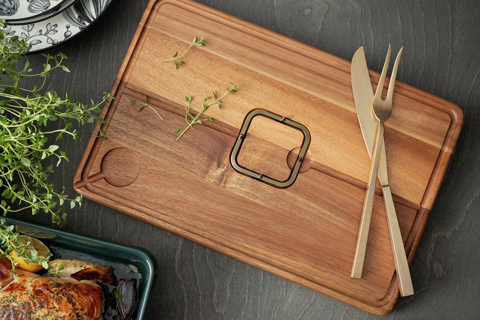 Habitat Winters Bouquet Acacia Wood Chop and Carve Board.