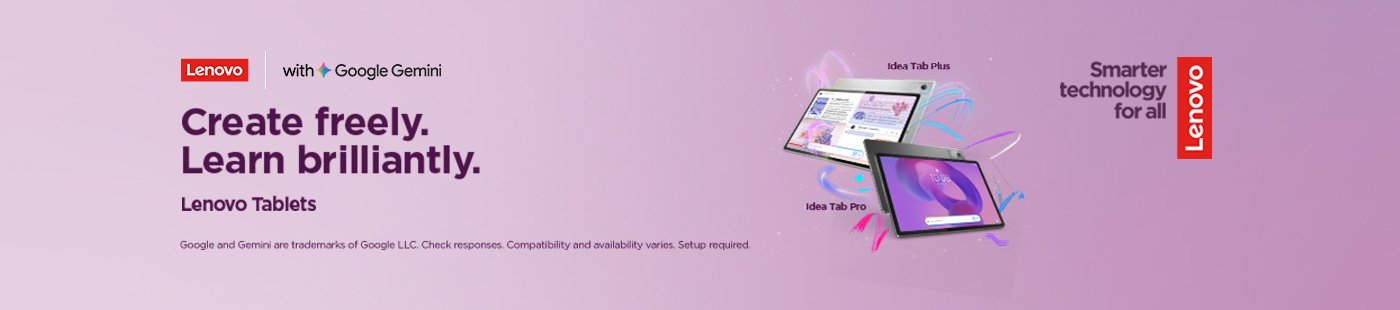 Lenovo with Google Gemini. Create freely. Learn brilliantly.
