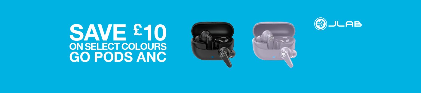 JLab. Save £10 on selected colours Go Pods ANC.