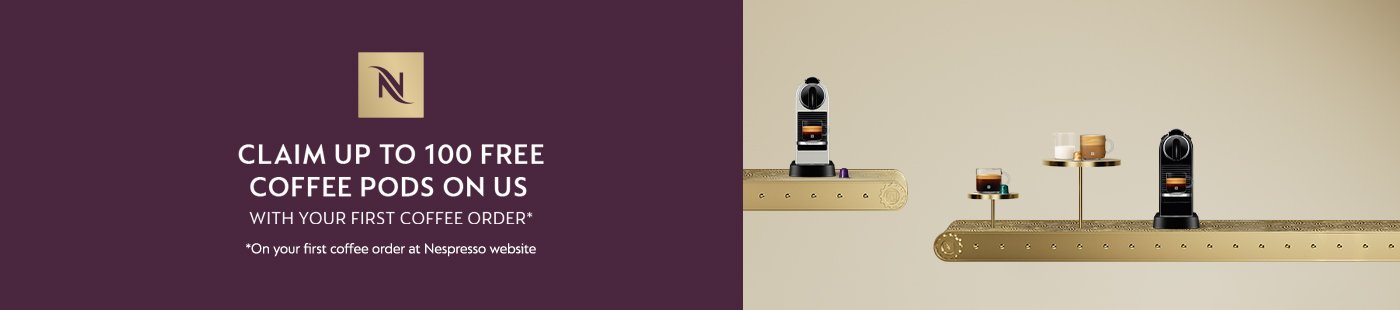 Clam up to 100 free coffee pods on us. With your first coffee order.