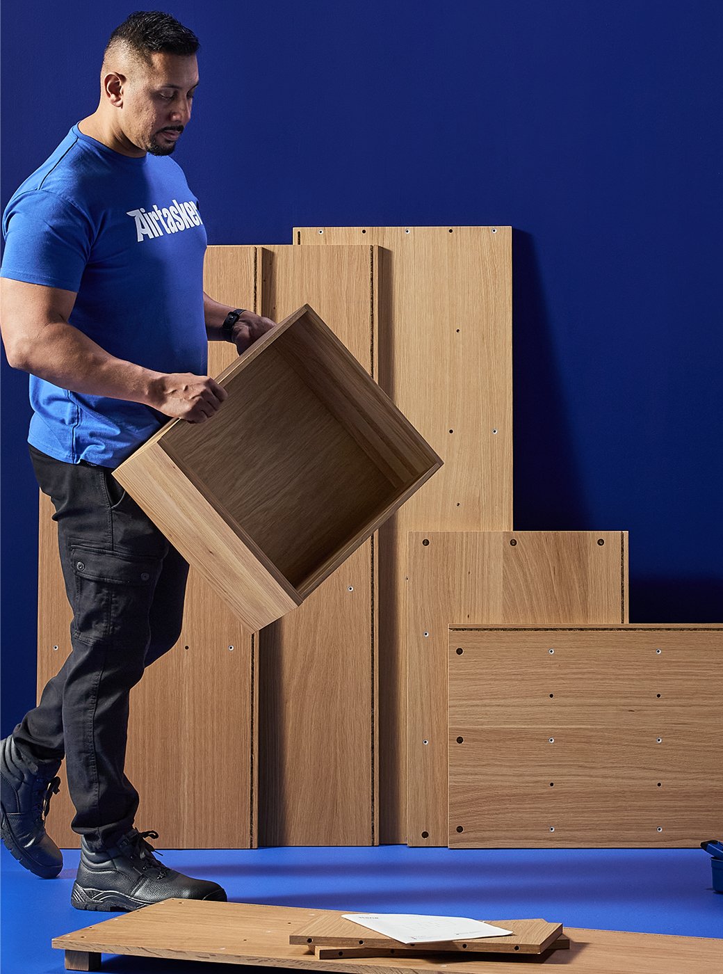 Airtasker carboard boxes stacked.