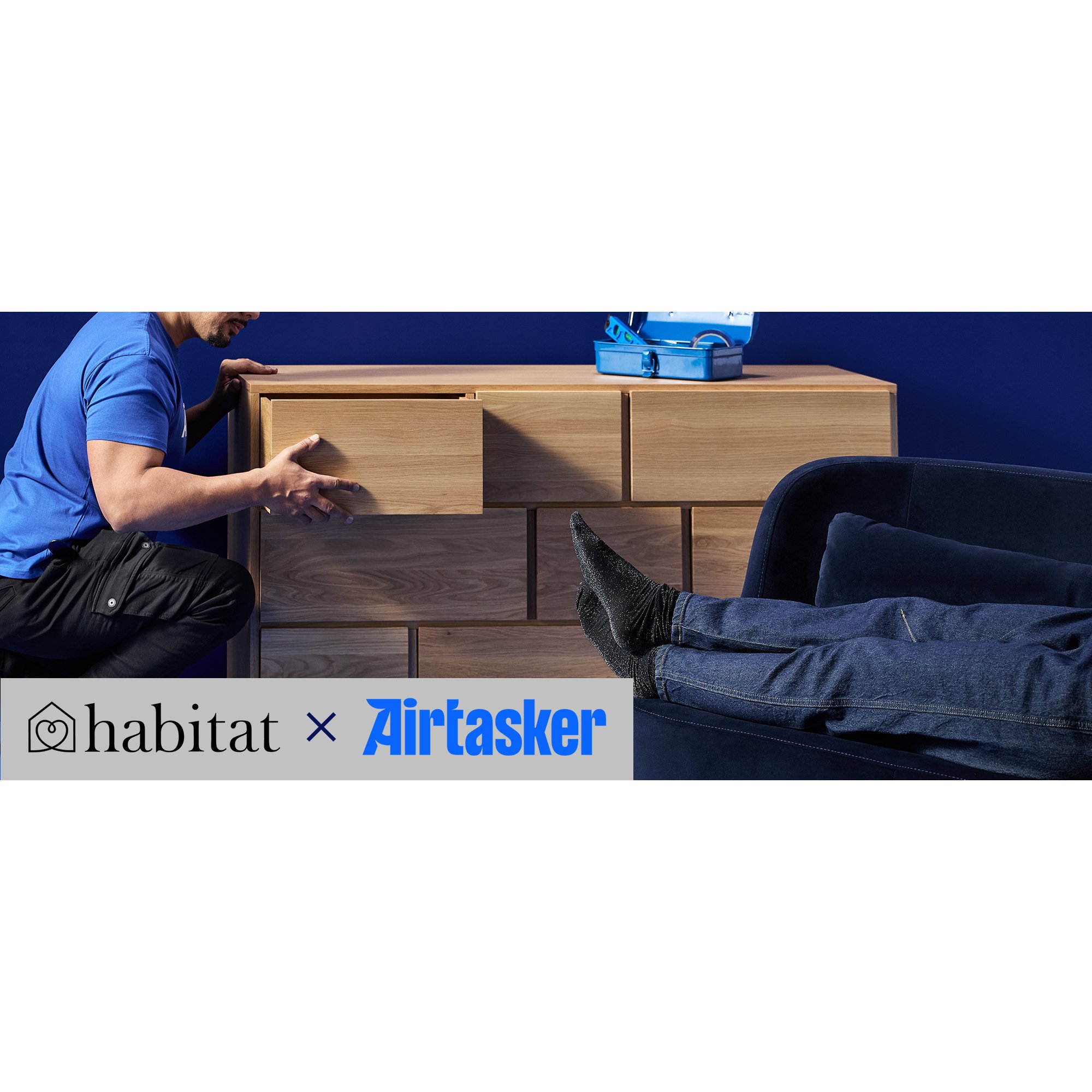 Airtasker man helping to build sheving unit and holiday habitat boxes.