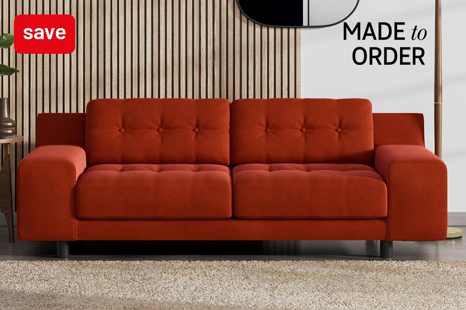 Save 30% on made to order sofas using code SOFA30. Includes sofas, armchairs and footstools.