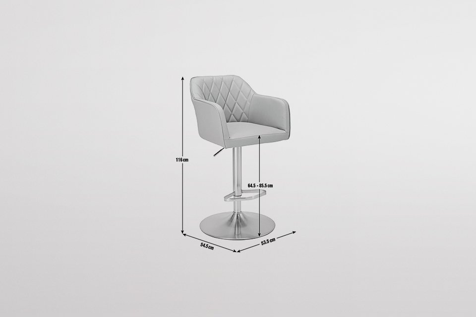 Argos Home Ellington Quilted Faux Leather Bar Stool - Black.