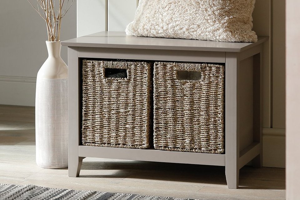 Argos Home Willow Shoe Storage Bench - Grey.