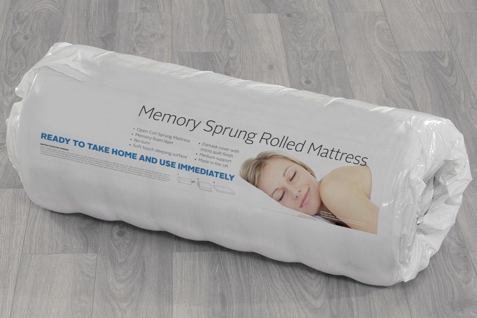 Argos Home Elmdon Sprung Memory Foam Rolled Single Mattress.