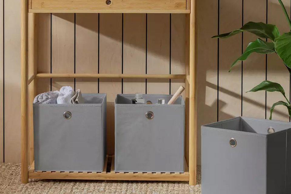 Argos Home Set of 4 Squares Boxes - Grey.