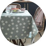 Habitat Spot Wipe Clean Tablecloth - Grey and White.
