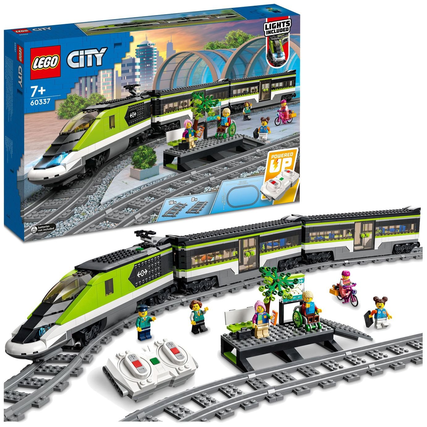 LEGO City Express Passenger Train Toy RC Lights Set 60337