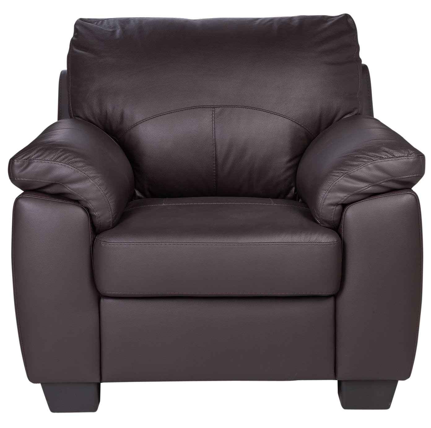 Argos Home Logan Faux Leather Armchair - Chocolate (4239877) | Argos