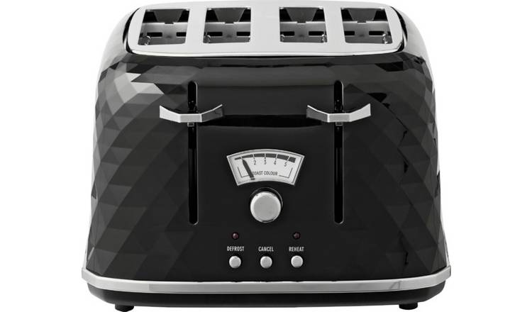 De'Longhi CTJ4003 Brillante 4 Slice Toaster - Black 0