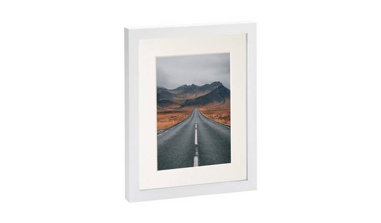 Nicola Spring Photo Frame - 8" x 10" with Mount - White/Ivory