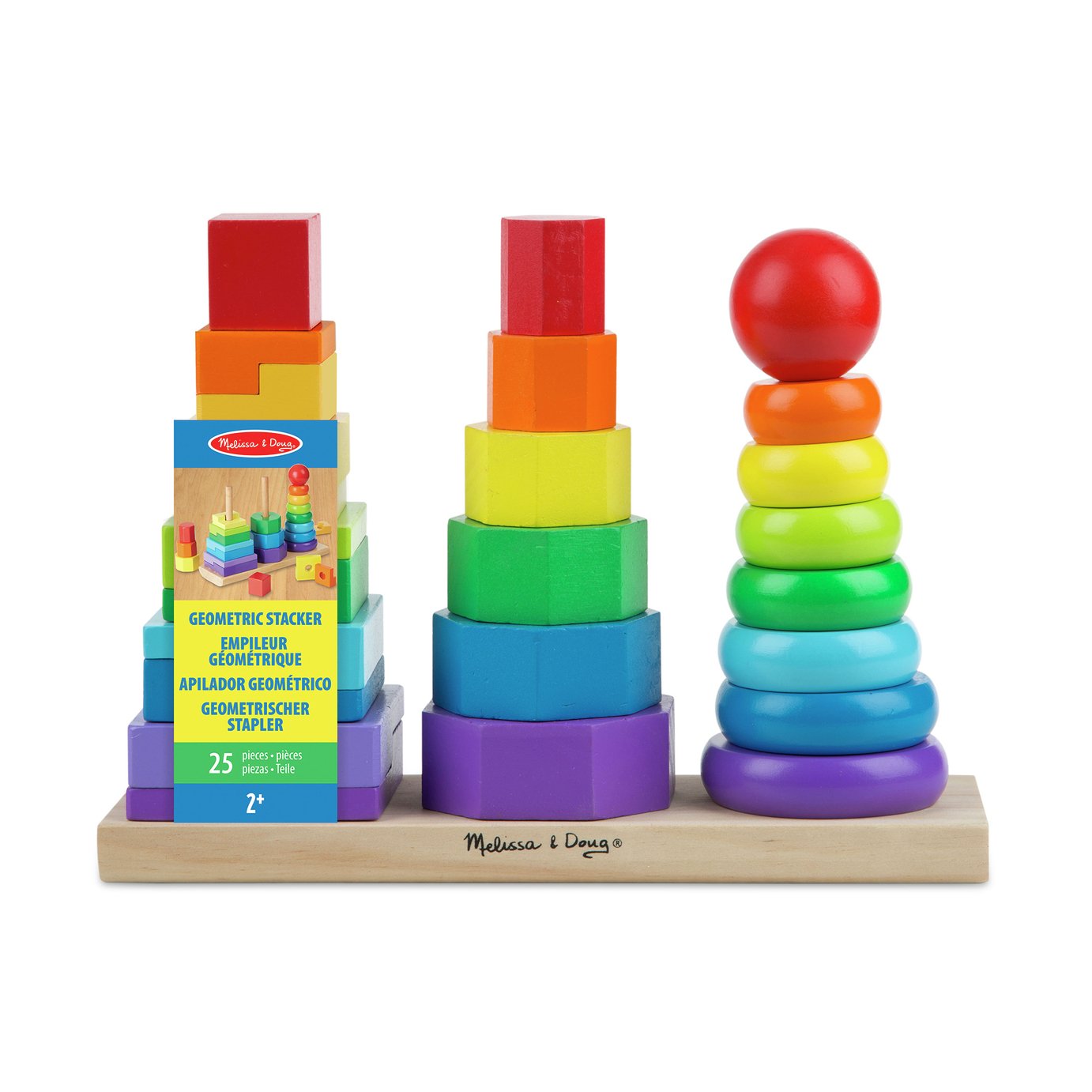 melissa & doug geometric stacker toddler toy
