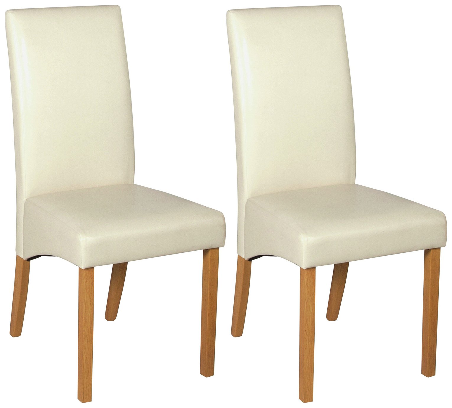 Argos Home Pair of Skirted Dining Chairs - Cream