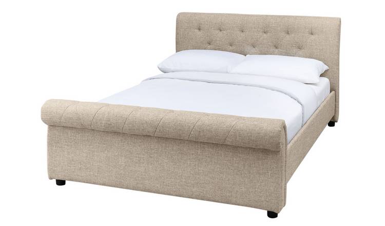 Argos Home Newbury Double Fabric Bed Frame - Natural
