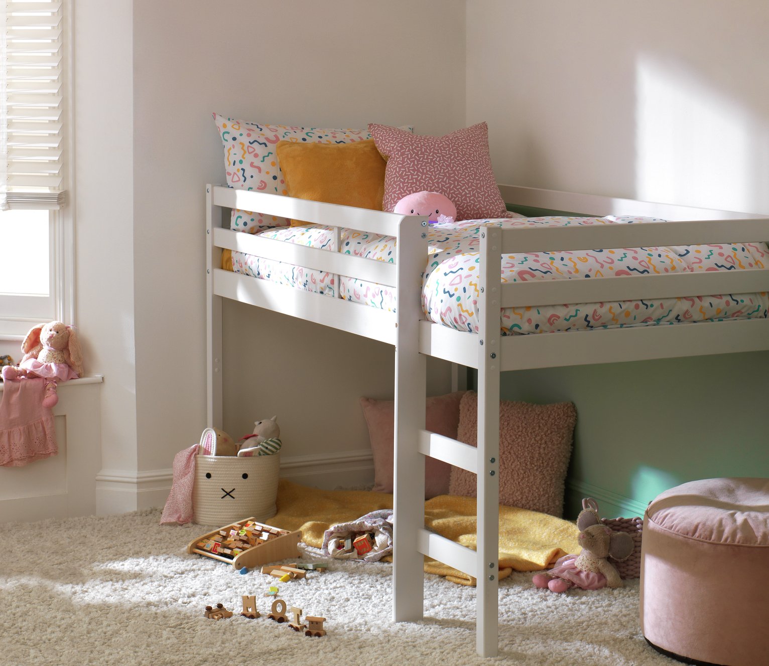 Argos Home Kaycie Mid Sleeper Single Bed Frame - White