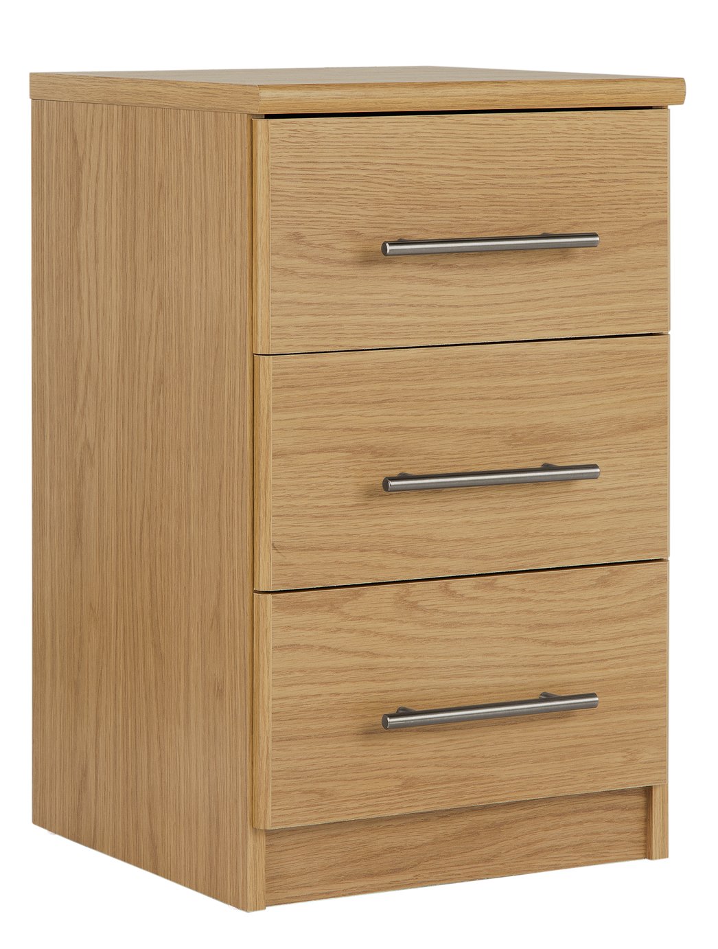 Argos Home Normandy 3 Drawer Bedside Table - Oak Effect