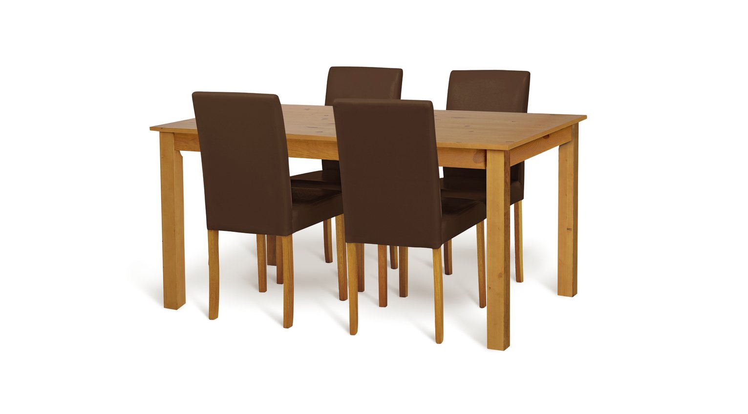 Habitat Ashdon Solid Wood Table & 4 Chocolate Chairs