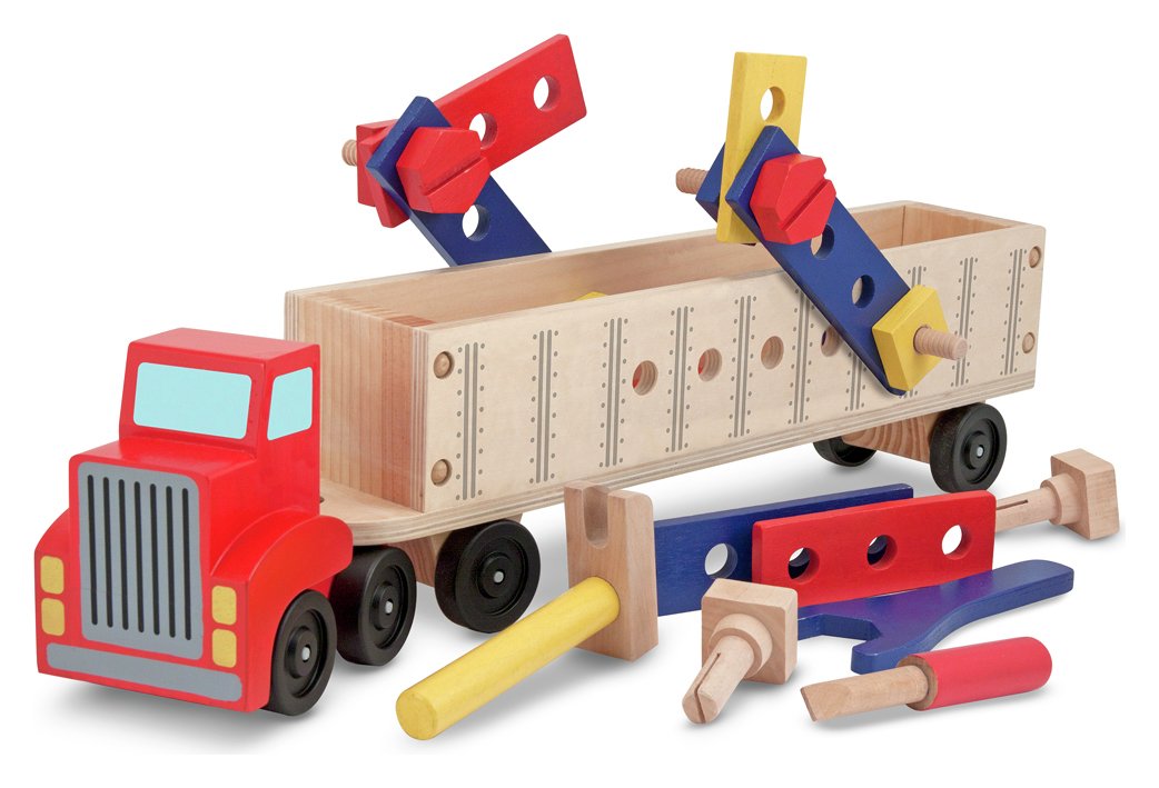 melissa & doug construction vehicle set