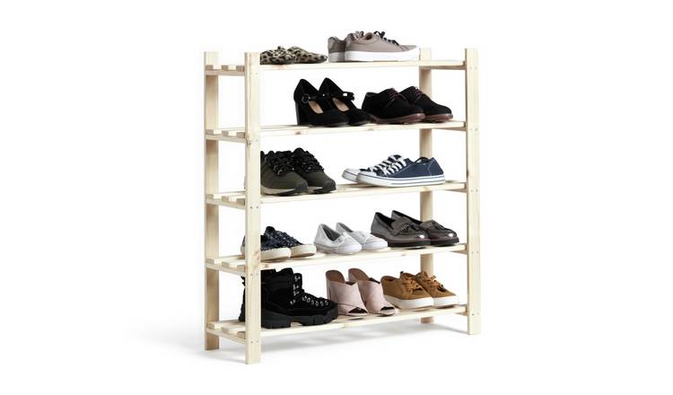 Buy Habitat 5 Shelf Shoe Storage Rack Solid Unfinished