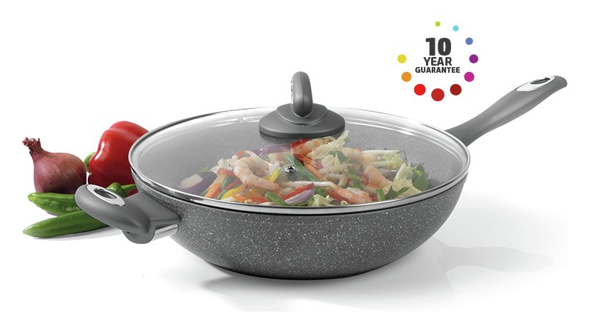 Salter 28cm Marble Aluminium Wok