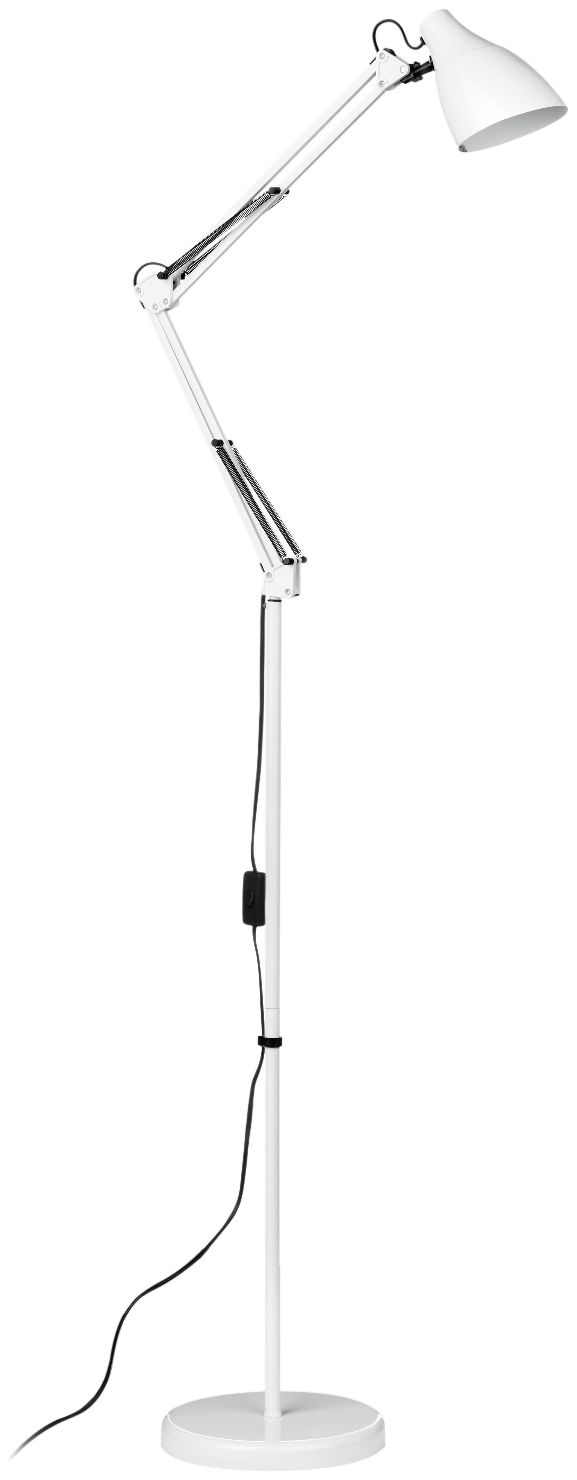 Metal Adjustable Floor Lamp - White