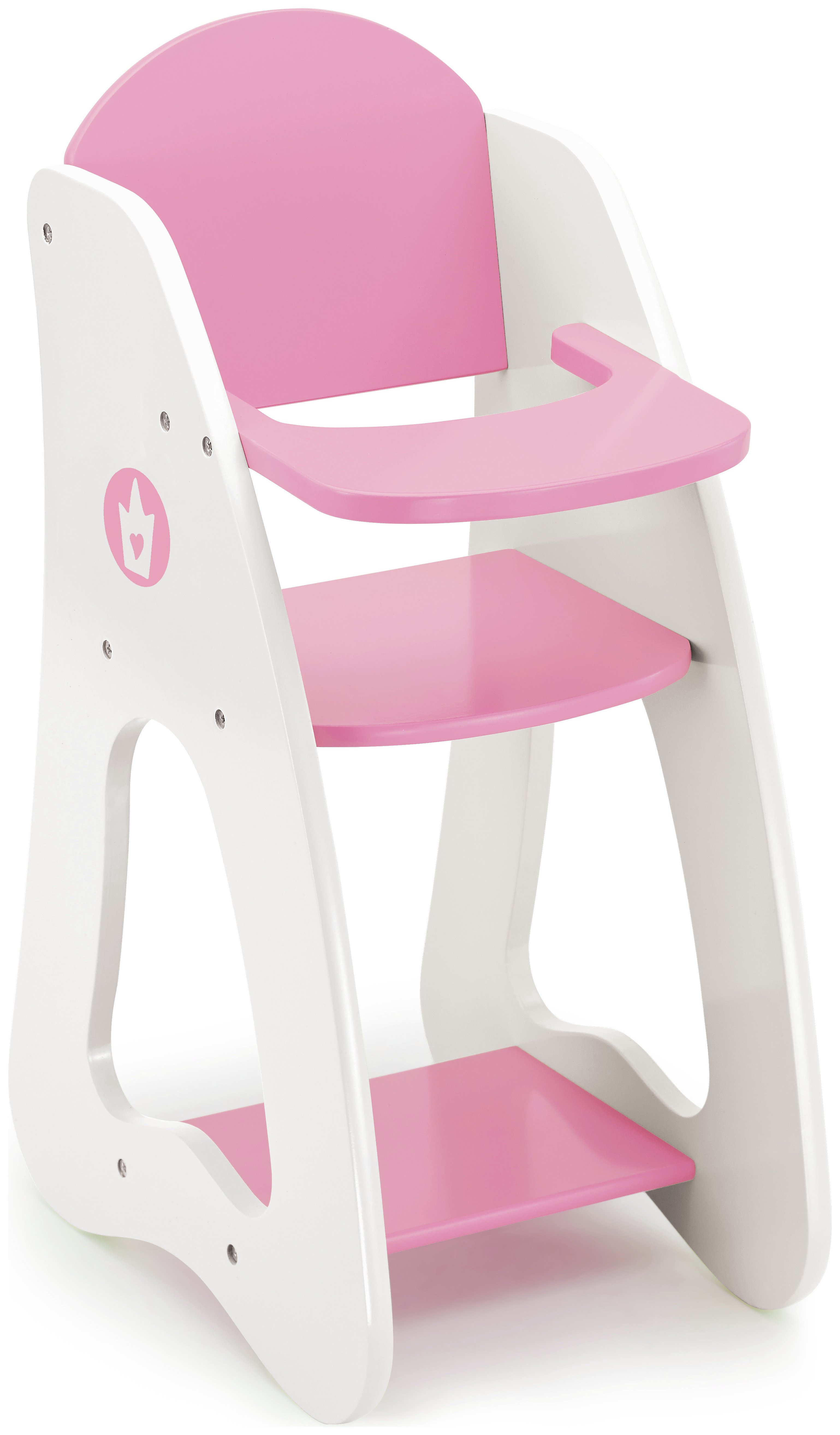 Bayer Doll's Highchair - Pink and White
