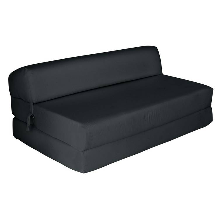 Kaikoo Small Double Fabric Chair Bed - Jet Black 0