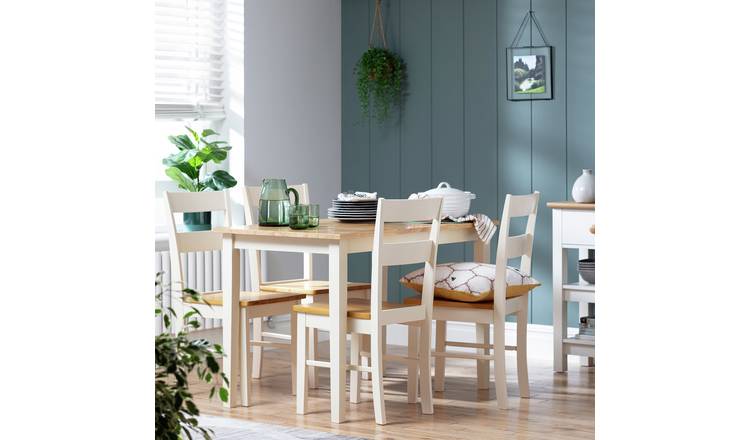 Argos oak dining table and online chairs