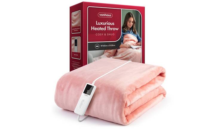VonHaus 160x130cm 9 Heat Heated Throw Blanket - Machine Washable