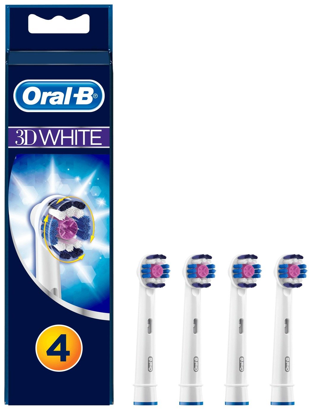 Oral-B 3DWhite Electric Toothbrush Heads - 4 Pack