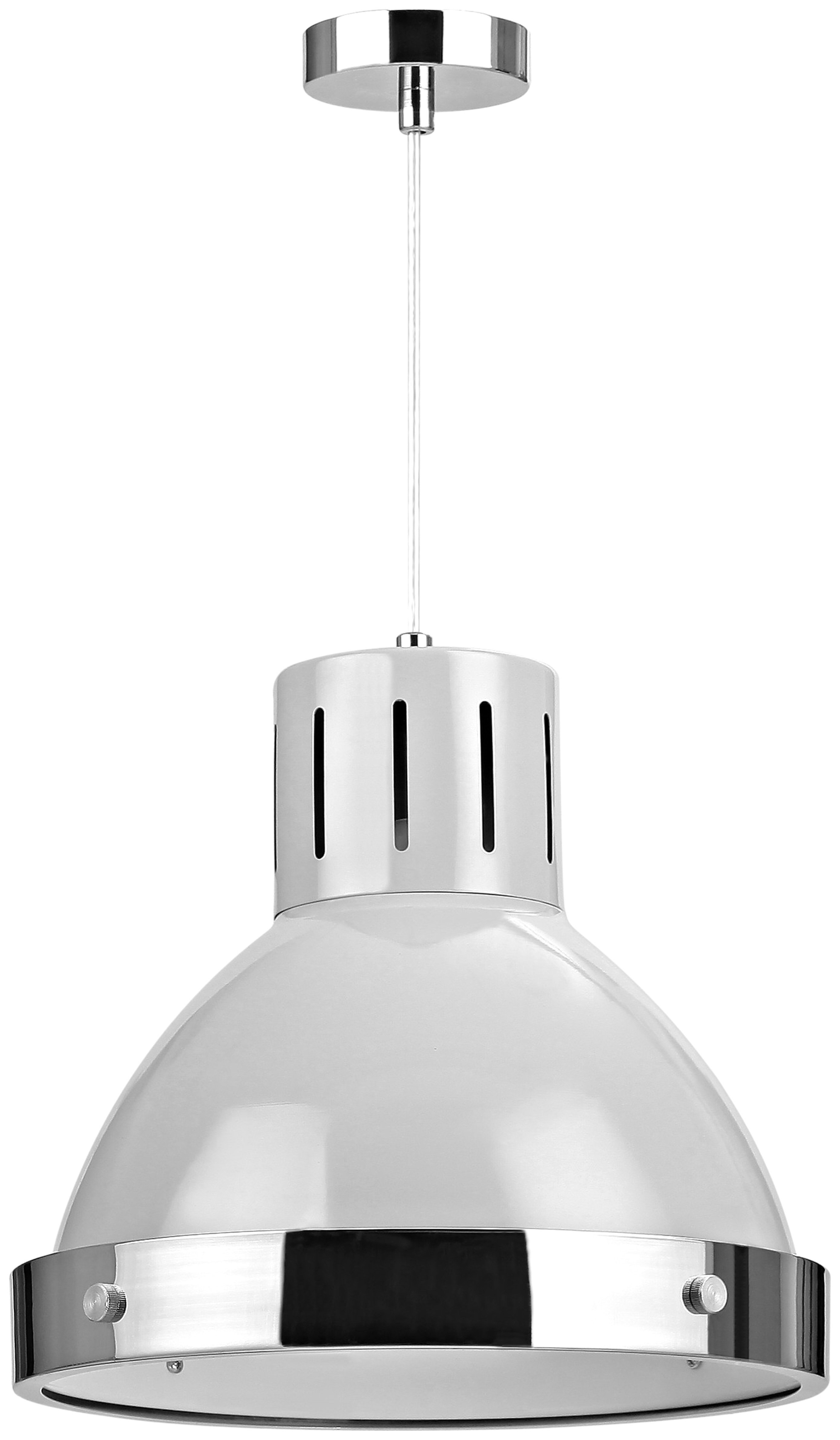 Vermont Pendant Light - Light Grey and Chrome