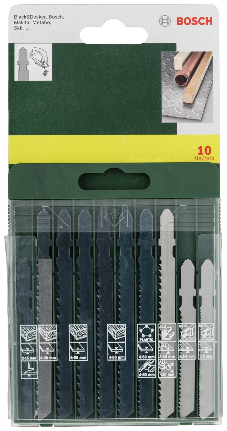 Bosch 10 Piece Jigsaw T-Shank Blade Set